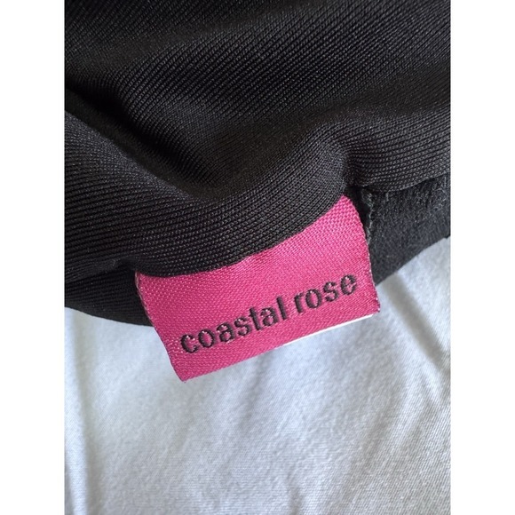 Coastal Rose Women's 16 Bathing Suit One Piece Black Rouche Waist - Picture 6 of 10